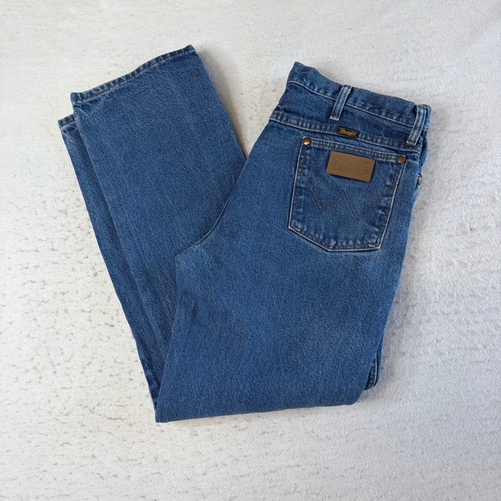 Wrangler 936PWD Slim Fit Jeans Mens 35x30 Blue Denim Western Cowboy